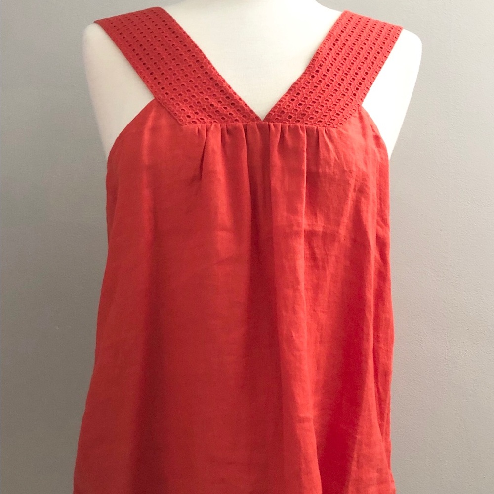 J. Crew Orange Sleeveless Blouse